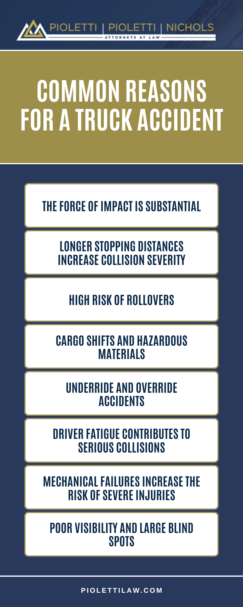 Common Reasons For A Truck Accident Infographic